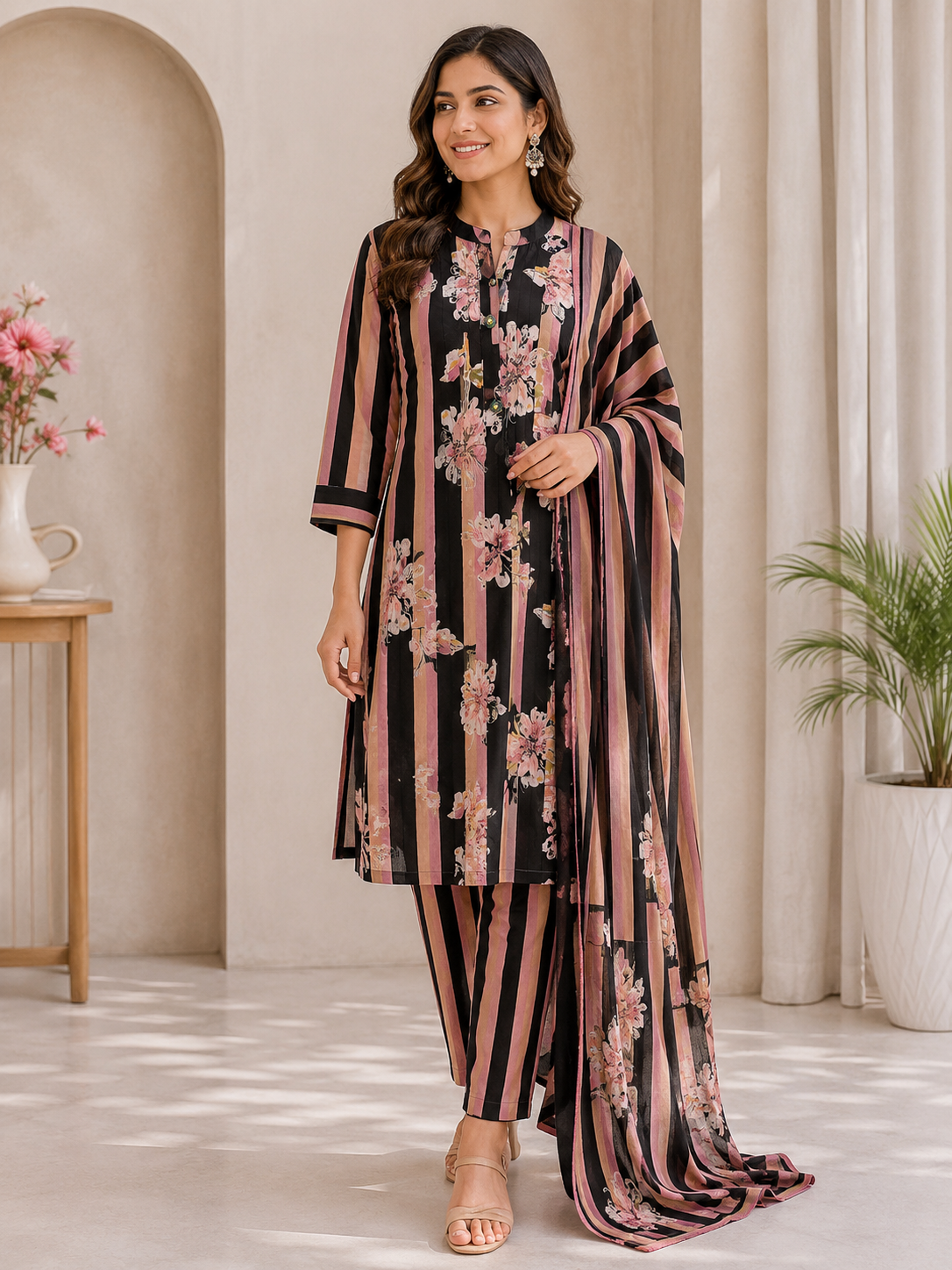 Cotton Three Piece Dress Set