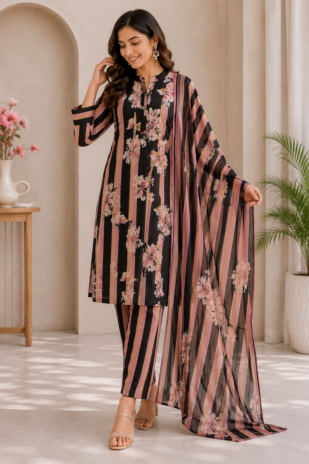Cotton Three Piece Dress Set