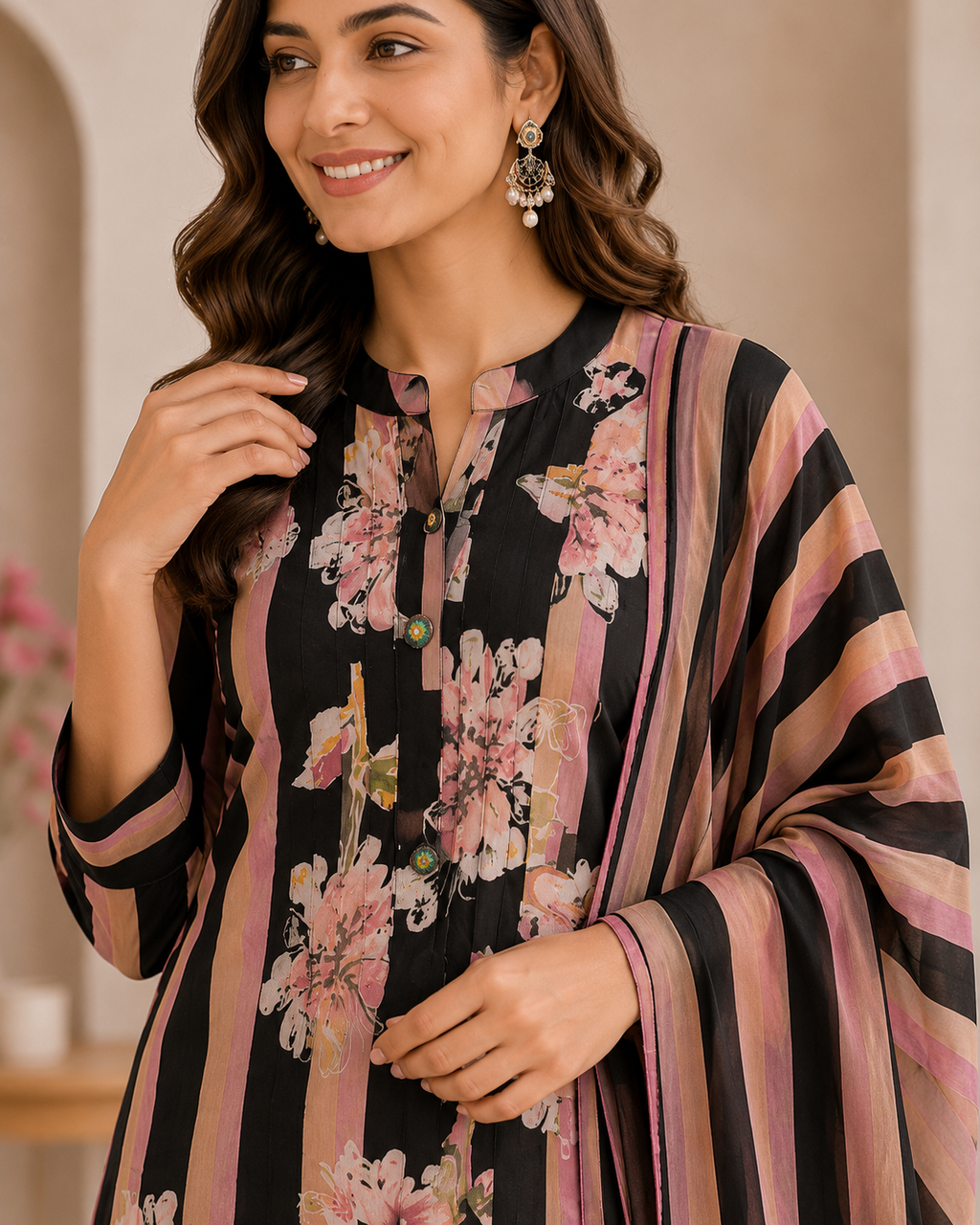 Cotton Three Piece Dress Set