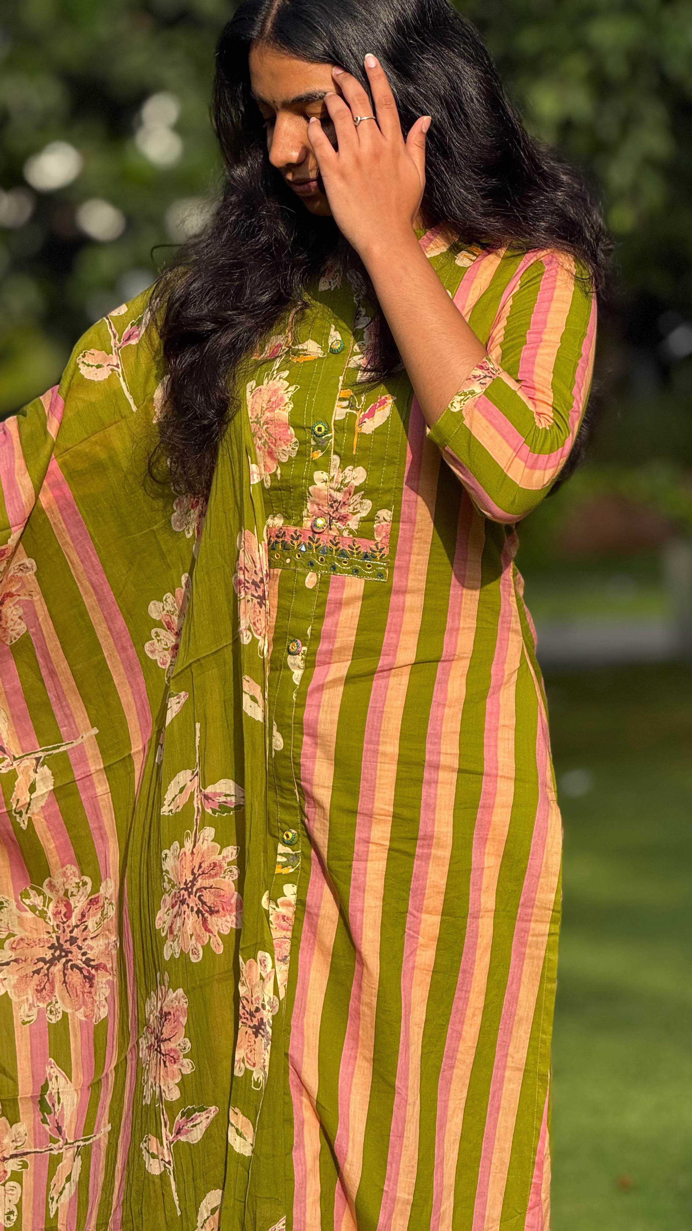 Cotton Three Piece Dress Set