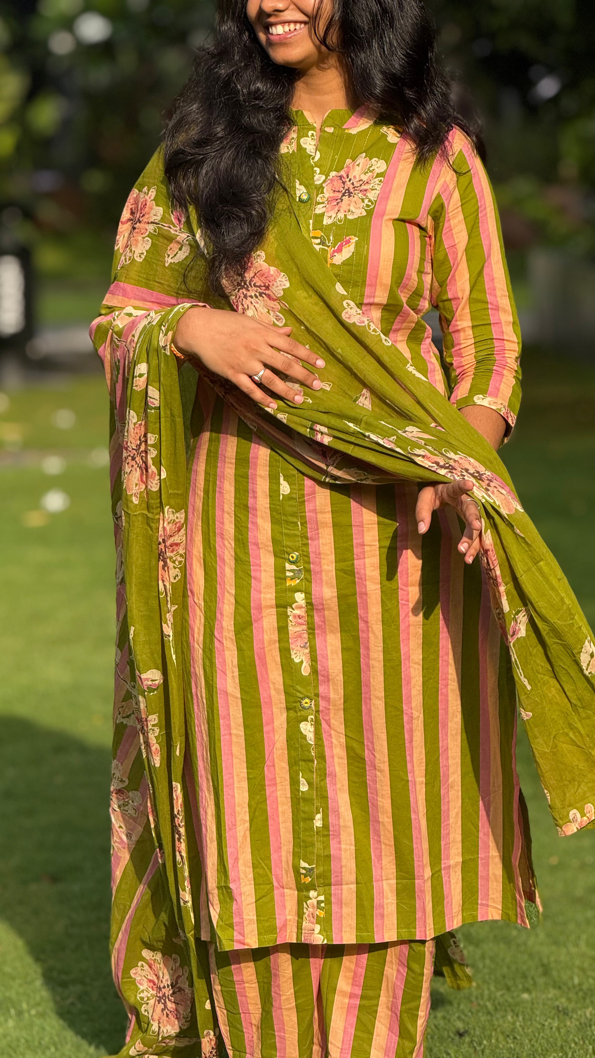 Cotton Three Piece Dress Set