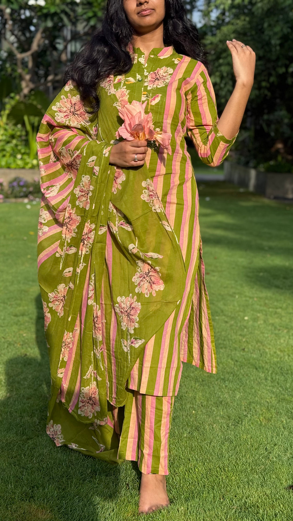 Cotton Three Piece Dress Set