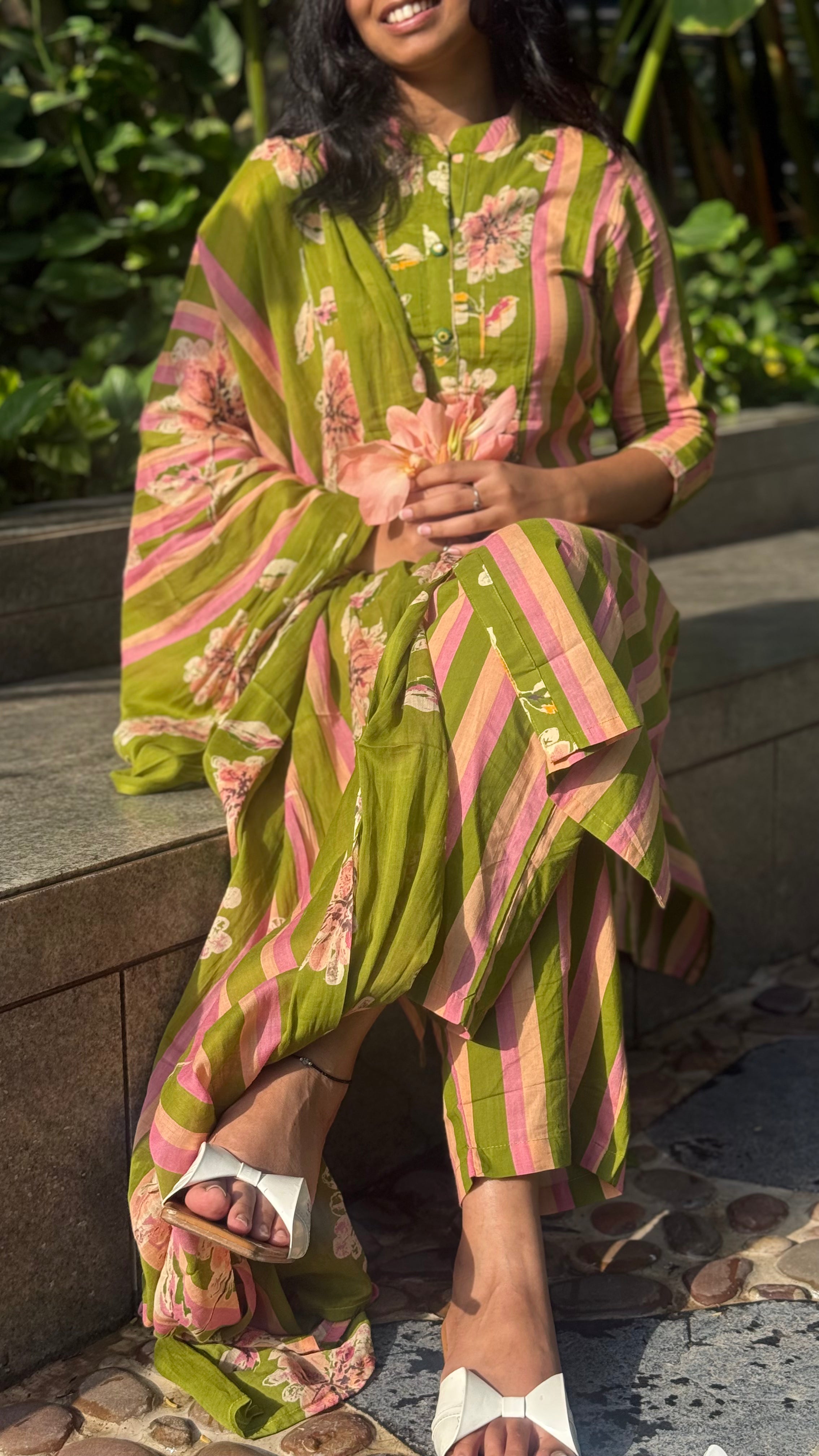 Cotton Three Piece Dress Set