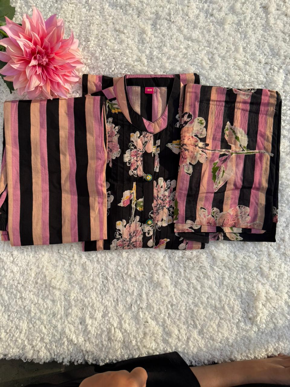 Cotton Three Piece Dress Set